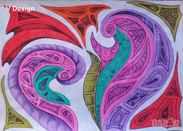 Абстрактна картина "Ветрове", снимка 2 - Картини - 52370068