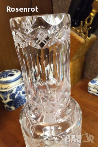 Бохемия великолепна кристална ваза в стил Арт Деко , снимка 8 - Вази - 30925042