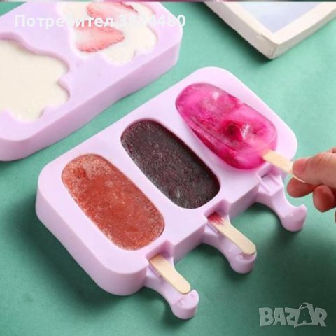 3791 Силиконова форма за сладолед 3бр., снимка 2 - Форми - 38919697