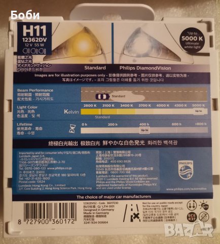 НОВИ!!! Крушки Philips Diamond Vision H1 H7, снимка 6 - Аксесоари и консумативи - 24698335