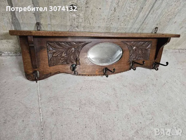 Закачалка за стена с дърворезба, снимка 3 - Закачалки - 47367744