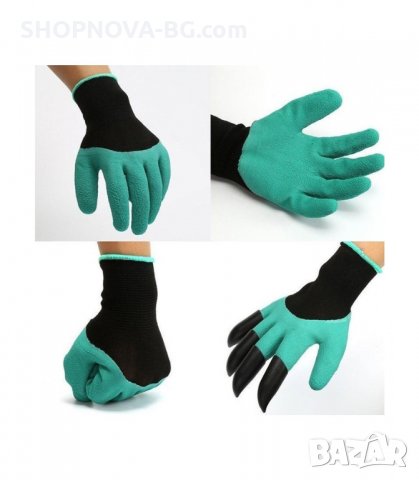 Градинарски ръкавици Garden Genie Gloves, Комплект 2 бр., с нокти, Черно/Зелени, снимка 2 - Градински инструменти - 29882741