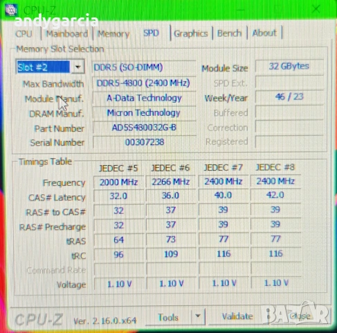 64GB DDR5 KIT A-DATA 2 x 32GB КИТ 4800MHz PC5 SODIMM Ram рам памет за лаптоп, снимка 3 - RAM памет - 53924305