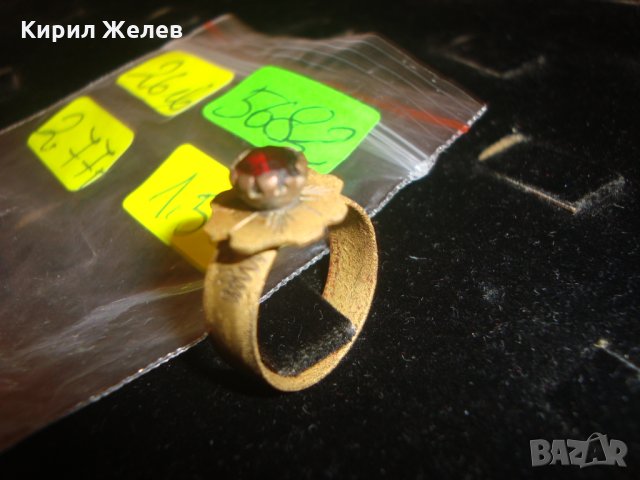 СТАРЕНИНЕН МЕДЕН БРОНЗИРАН ОРНАМЕНТИРАН ПРЪСТЕН с ГРАНАТ СТАРО ГРАДСКО БИЖУ , снимка 4 - Колекции - 30287050