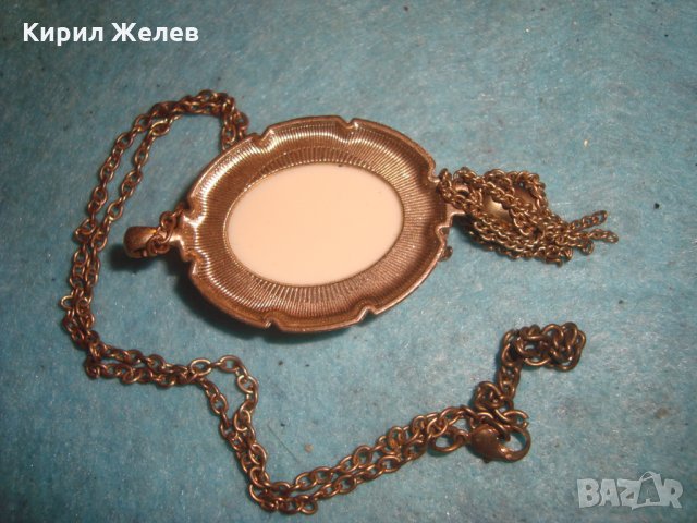 РЕТРО ВИНТИДЖ АРТ НУВО СТИЛ КОЛИЕ МЕДАЛЬОН ЗЛАТИСТО БИЖУ 33971, снимка 7 - Колиета, медальони, синджири - 35193762