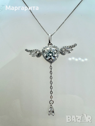 Сребърно колие с мойсанит (диамант) 1 карат