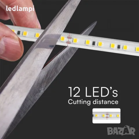 LED лента 2835 220V IP65 120LED Неутрално Бяла Светлина 10m/ролка, снимка 5 - Лед осветление - 47719054