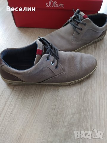 Мъжки обувки от велур и естествена кожа S. Oliver (43), снимка 4 - Спортно елегантни обувки - 34109086