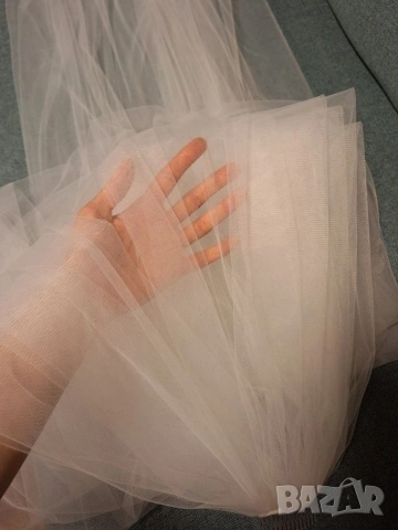 НОВ Булченски воал от шифон 3 м., снимка 2 - Сватбени аксесоари - 53067069