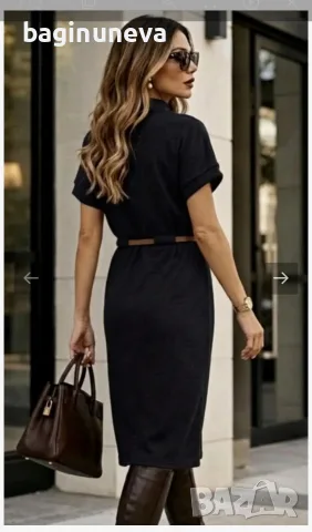 Нова дамска черна рокля, снимка 3 - Рокли - 56538855