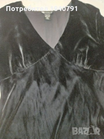 Черно кадифе/коприна – елегантна блуза, снимка 3 - Корсети, бюстиета, топове - 31648302