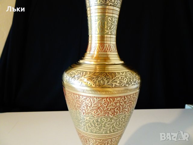 Бронзова ваза,клетъчен емайл 31 см. , снимка 3 - Вази - 31768678