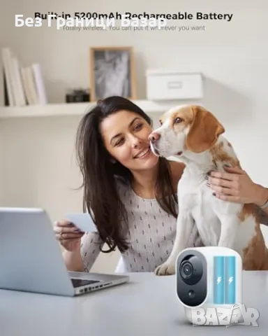 Нова смарт COCOCAM 2K камера с батерия, AI анализ, нощно виждане за дом, снимка 2 - IP камери - 48239276