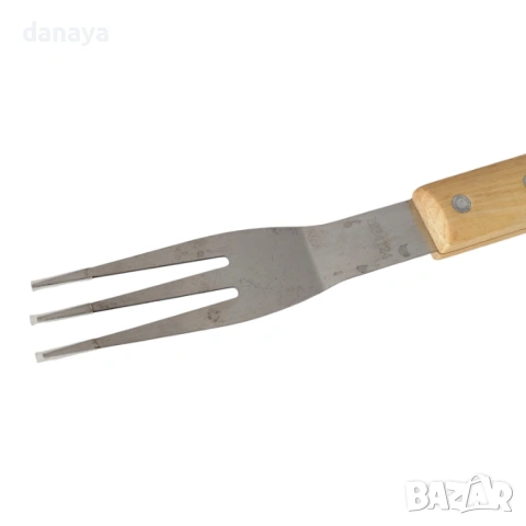 Голяма вилица за скара с дървена дръжка, 39 см, снимка 2 - Прибори за хранене, готвене и сервиране - 54189167