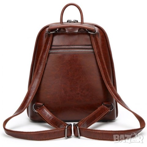 Дамска чанта-раница Angel Brown Естествена кожа, снимка 13 - Чанти - 40585104