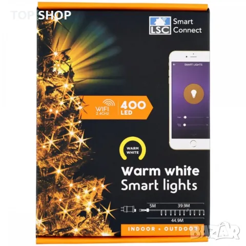 Смарт WIFI светлинна верига 4метра с  400диода от LSC Smart Connect, снимка 2 - Външни лампи - 48501199