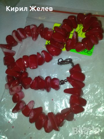 ЧЕРВЕНО КОЛИЕ от КАМЪНИ СТАРО и КРАСИВО 8150, снимка 6 - Колиета, медальони, синджири - 29555901