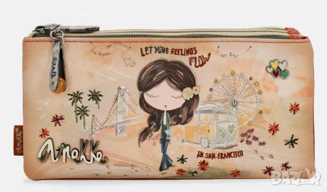 Троен Несесер Anekke, колекция Peace & Love Camel, снимка 2 - Портфейли, портмонета - 49440969