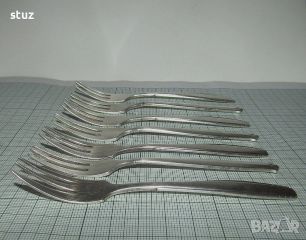 Малки десертни вилички, посребрени, сет 7 бр., снимка 6 - Прибори за хранене, готвене и сервиране - 52238109