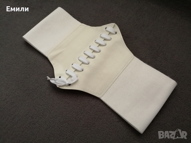  Корсет колан от еко кожа в бял цвят , снимка 7 - Колани - 36465030