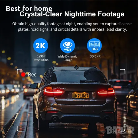 WiFi Мини даш камера  за автомобил с гласов контрол KAWA, снимка 5 - HD камери - 49902557