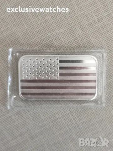 1 тройунция Highland Mint US Flag 999 чисто сребро, снимка 5 - Нумизматика и бонистика - 47676908