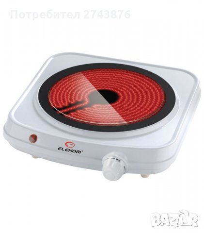 Единичен инфрачервен котлон със стъклокерамична плоча ELEKOM ЕК-59 B, снимка 1
