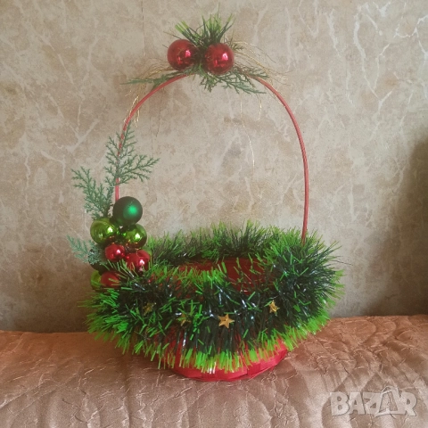 Коледна кошница, снимка 2 - Декорация за дома - 52534833