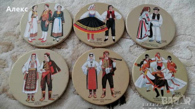 Подложки за чаши, народни носии Загреб., снимка 1