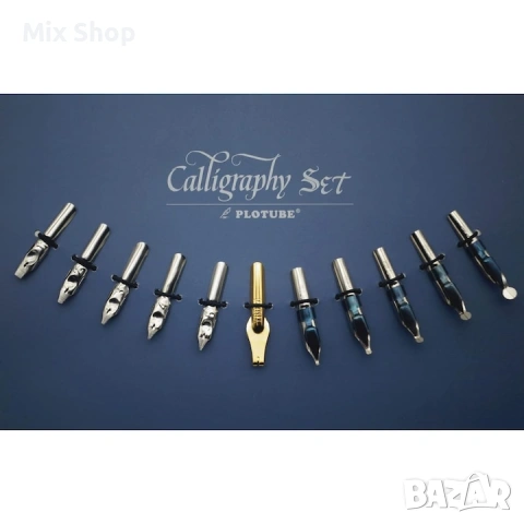 Нов Комплект за калиграфия от 22 части, със 7 различни цветни мастила, дървена графична писалка , снимка 5 - Други - 54037933