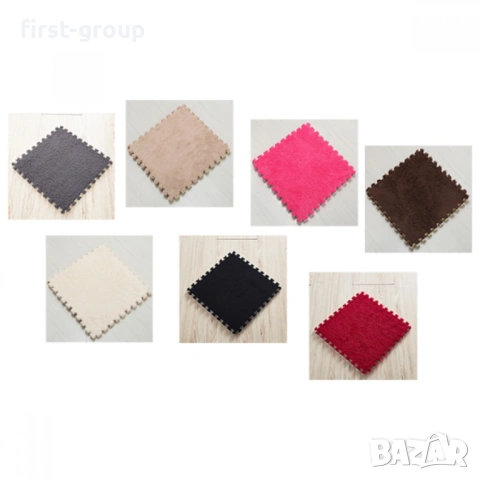 Плюшена подложка за под от пяна - мек пъзел килим, комплект от 10 части, 30x30x1.2 см, снимка 5 - Килими - 53047550