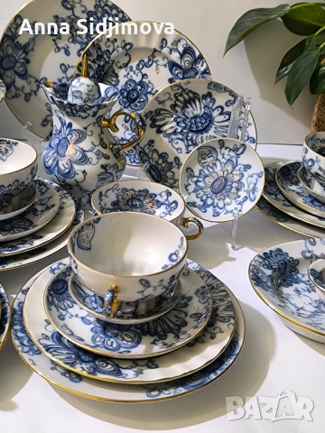 Руски порцелан ЛФЗ сервиз за чай , снимка 3 - Сервизи - 52252358