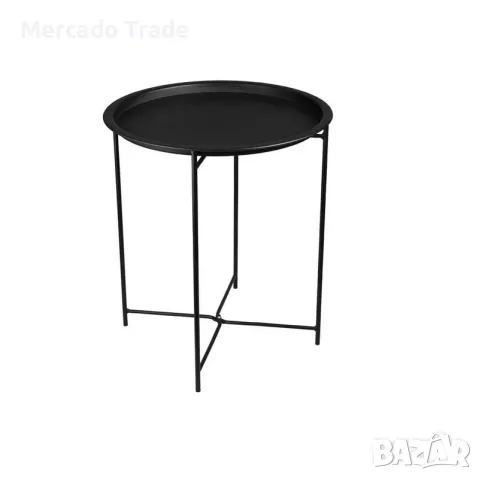 Помощна масичка Mercado Trade, За тераса или градина, Метал, Черна, снимка 2 - Декорация за дома - 49120075