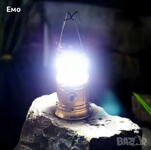 Къмпинг LED фенер, ABS, Соларно/USB зареждане, Златис - SH-5800T, снимка 3 - Къмпинг осветление - 48349373