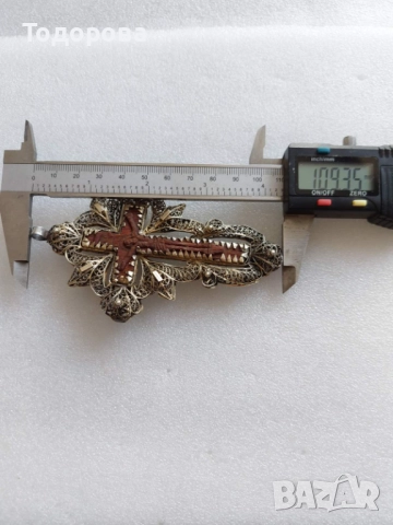 Много рядък руски филигранен кръст(сребро 84) и вграден Исус Христос изработен от чимширено дърво., снимка 8 - Икони - 52847446