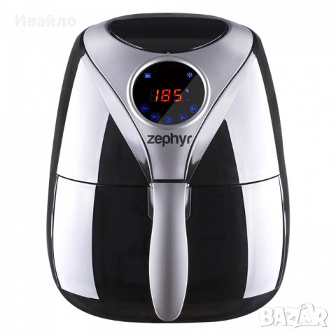 Фритюрник с горещ въздух ZEPHYR ZP 1980 AH, 1600W, 3.2 литра, Дигитален, Таймер, Черен