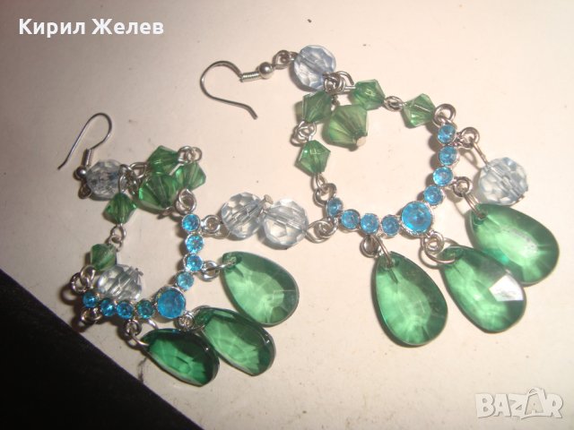 ВИНТИДЖ ОБЕЦИ с ЦВЕТНИ КРИСТАЛИ 18959, снимка 2 - Обеци - 31309245