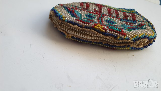 Старо дамско протмоне със стъклени мъниста 1909 година, снимка 7 - Антикварни и старинни предмети - 42830491