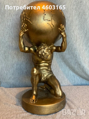 Скулптура на Атлас Титан, държащ глобус, снимка 6 - Антикварни и старинни предмети - 52793147