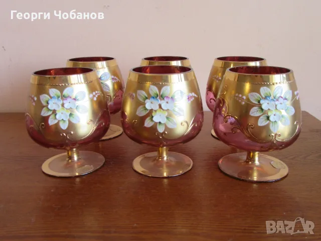 чаши за коняк с позлата., снимка 3 - Чаши - 55922859