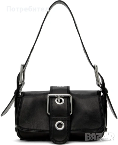 Оригинална дамска чанта BY FAR Eloise Black Nappa Leather Shoulder Bag, снимка 2 - Чанти - 54002356
