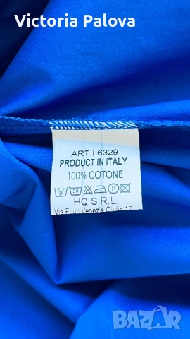 Ефектна италианска рокля - риза  LUMINA, кралско синьо, 100% памук, снимка 14 - Рокли - 54164733