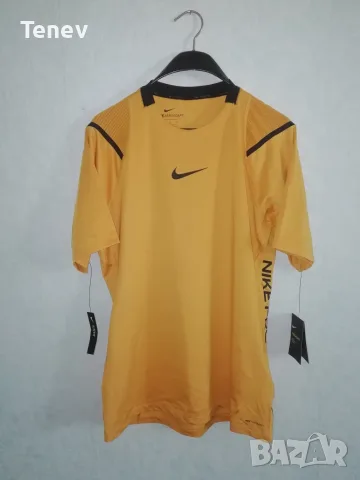 Nike Pro AeroAdapt нова оригинална жълта мъжка тренировъчна тениска фланелка размер М 