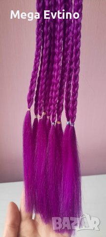 Висококачествен екстеншън с плитки, синтетичен, омбре: черно и лилаво, снимка 5 - Аксесоари за коса - 39476212