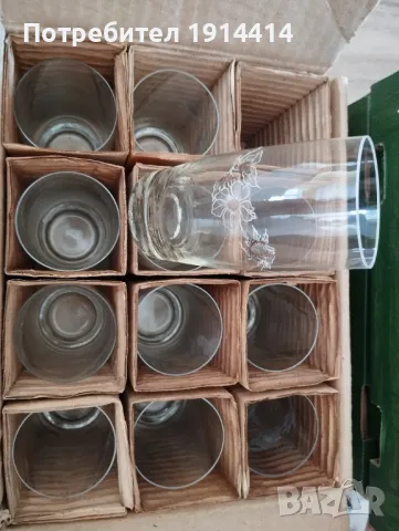 Стъклени чаши с цветя 12 бр., снимка 2 - Чаши - 49756461