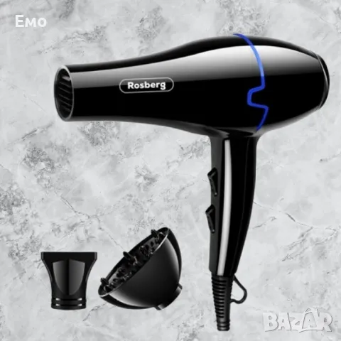 Сешоар Rosberg R51100KD, 2000W, 3 степени на температура, 2 Скорости, Черен, снимка 2 - Сешоари - 48017431