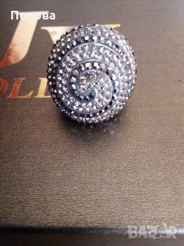 Уникален огромен сребърен пръстен със Сваровски кристали , снимка 7 - Пръстени - 30538197