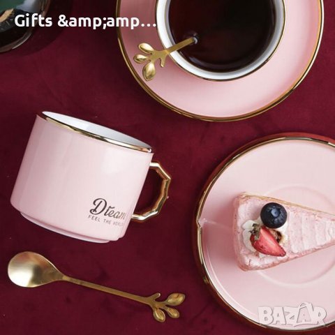 Луксозен порцеланов сет за кафе или чай - в три цвята