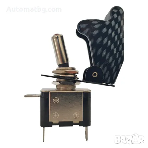 Електрическо копче Automat, С диод, 20A, 12V, Carbon, снимка 2 - Аксесоари и консумативи - 47596306