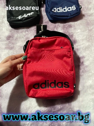 Практична малка и удобна за носене червена чантичка ADIDAS PERFORMANCE преносима компактна Чанта, снимка 12 - Чанти - 54001279